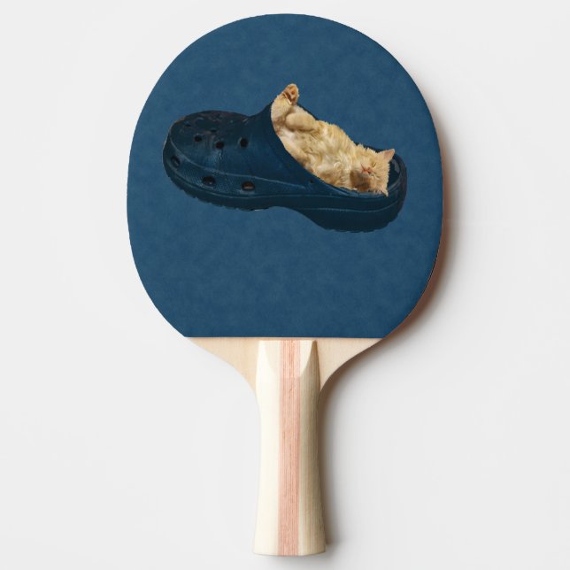 Fluffy Kitten Sleeping In Croc Shoe, Paddle (Front)