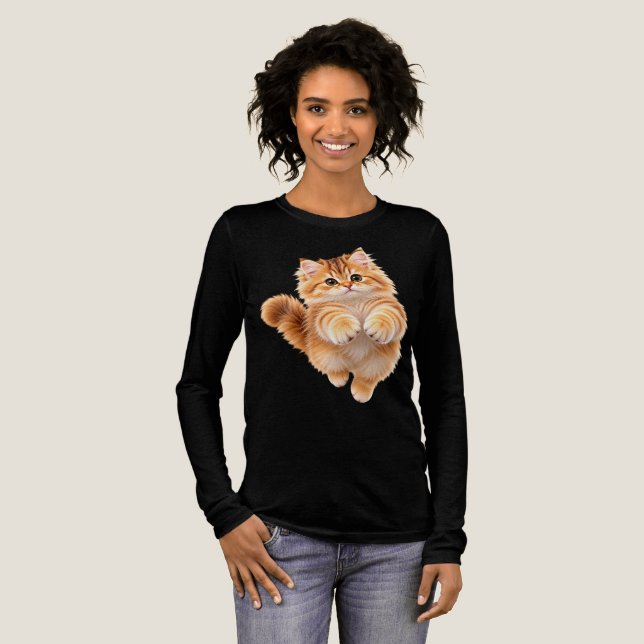 Fluffy kitten  Tri-Blend shirt (Full Front)