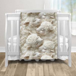 Fluffy Lamb Baby  Fleece Blanket