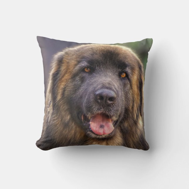 Fluffy Leonberger dog Cushion (Front)