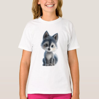 Fluffy Little Wolf Kids T-Shirt
