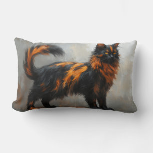 Fluffy maine coon cat lumbar cushion