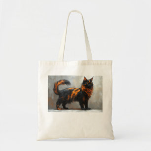 Fluffy maine coon cat tote bag