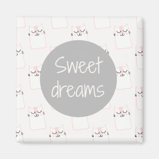 Fluffy Marshmallow Kitty in Pink | Sweet Dreams Magnet