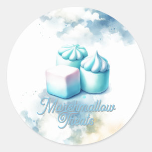 Fluffy Marshmallow Treats Classic Round Sticker