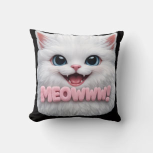 Fluffy Meowww Cat Pillow