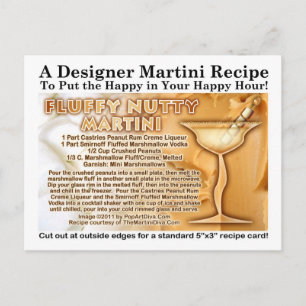 Fluffy Nutty Martini Recipe Postcard
