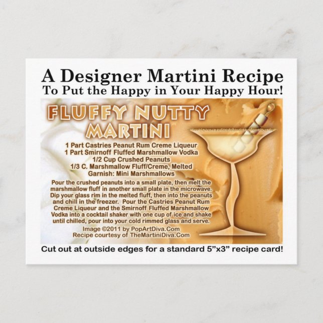 Fluffy Nutty Martini Recipe Postcard (Front)