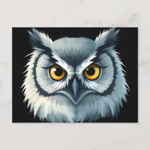 Fluffy Owl with Expressive Eyes Postcard