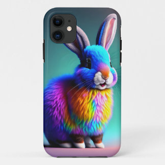 Fluffy Pastel Coloured Bunny Case-Mate iPhone Case