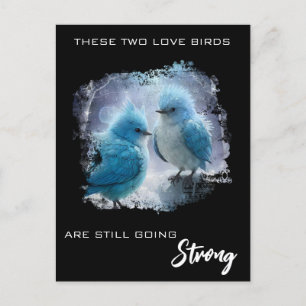 *~* Fluffy PHOTO Love Birds AP54 Anniversary Postcard