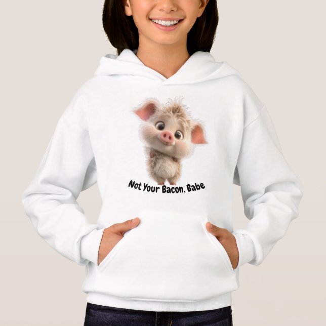 Fluffy Piglet with Big Eyes – Be Kind Go Vegan (Front)