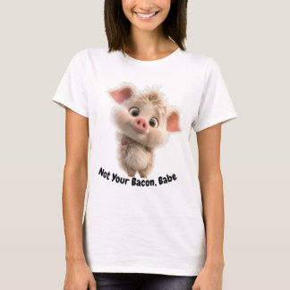 Fluffy Piglet with Big Eyes – Be Kind Go Vegan T-Shirt