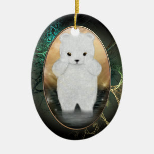 Fluffy Polar Bear Personalised Ornament