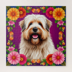 🌸 Fluffy Pup Floral Joy Cosy Home Style 🌸 Jigsaw Puzzle