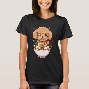 Fluffy Pup Slurping Noodles Egg Narutomaki Cozy Fu T-Shirt