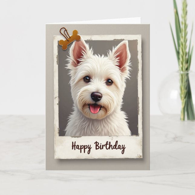 Fluffy Puppy Birthday Card (Front)