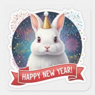 Fluffy Rabbit New Year Sticker