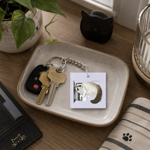 Fluffy Ragdoll Cat Lavender Laptop Funny Key Ring
