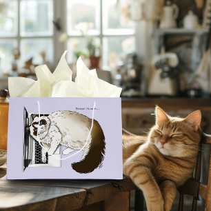 Fluffy Ragdoll Cat Lavender Laptop Funny Large Gift Bag