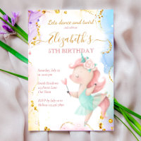 Fluffy rainbow unicorn ballerina birthday party