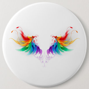 Fluffy Rainbow Wings 6 Cm Round Badge