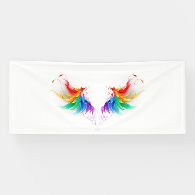 Fluffy Rainbow Wings Banner (Horizontal)