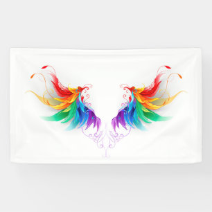 Fluffy Rainbow Wings Banner