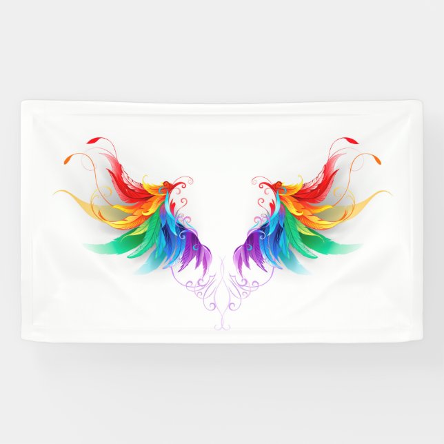 Fluffy Rainbow Wings Banner (Horizontal)