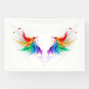 Fluffy Rainbow Wings Banner