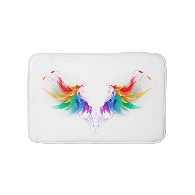 Fluffy Rainbow Wings Bath Mat (Front)