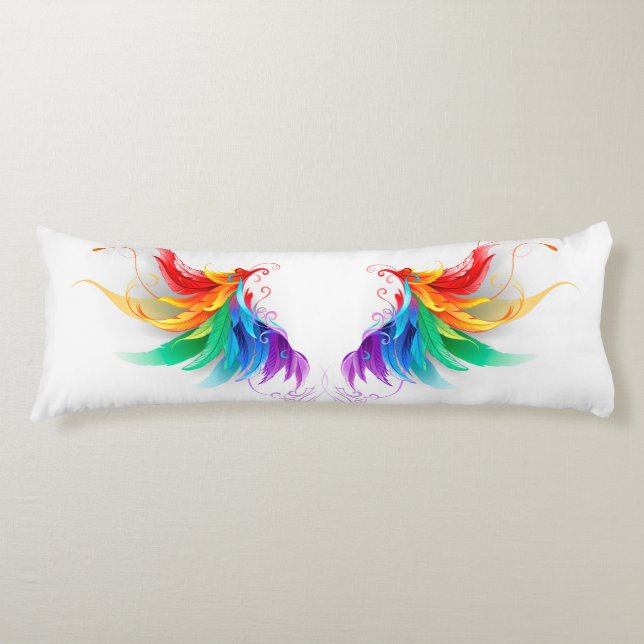 Fluffy Rainbow Wings Body Cushion (Front)