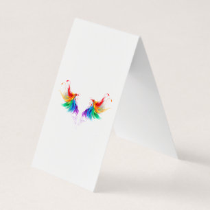 Fluffy Rainbow Wings Business Card