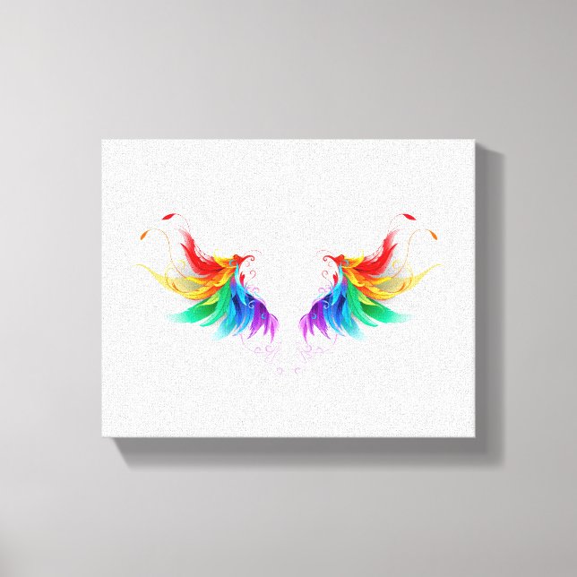 Fluffy Rainbow Wings Canvas Print (Front)