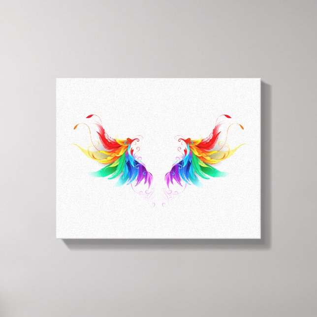 Fluffy Rainbow Wings Canvas Print (Front)