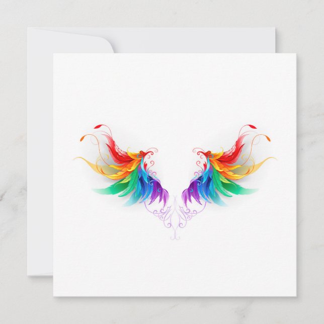 Fluffy Rainbow Wings Card (Front)