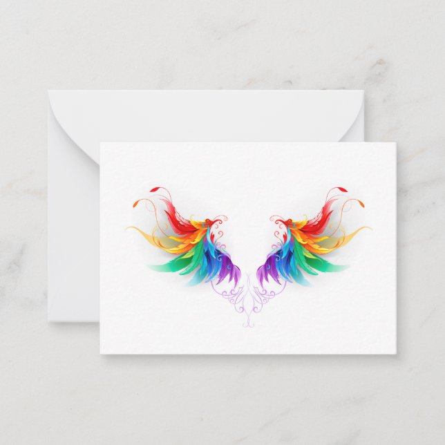 Fluffy Rainbow Wings Card (Front)