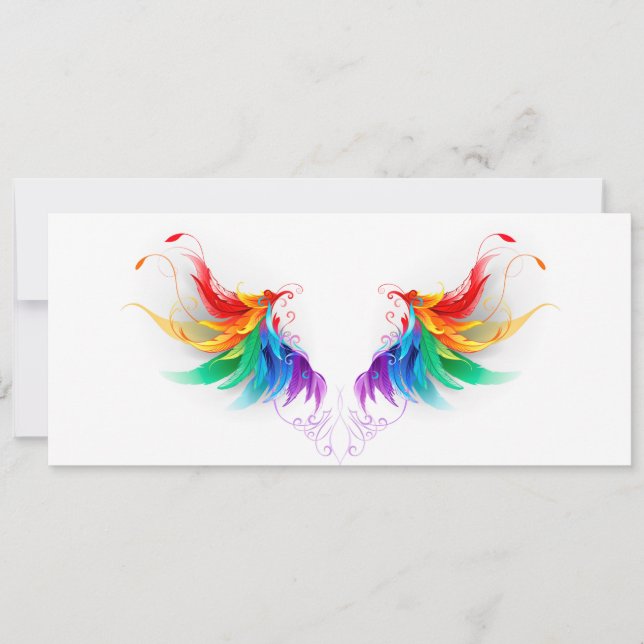 Fluffy Rainbow Wings Card (Front)