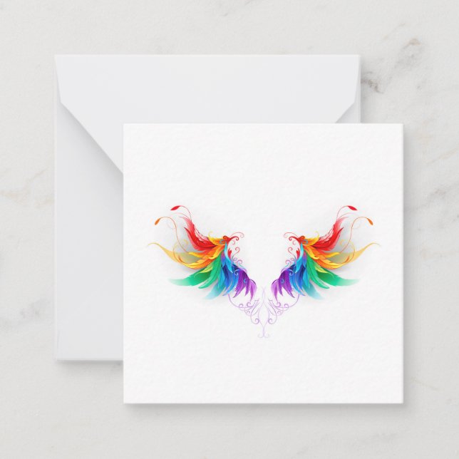 Fluffy Rainbow Wings Card (Front)