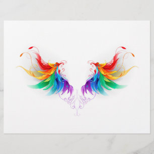 Fluffy Rainbow Wings Custom Letterhead