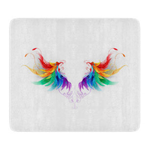 Fluffy Rainbow Wings Cutting Board