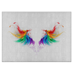 Fluffy Rainbow Wings Cutting Board