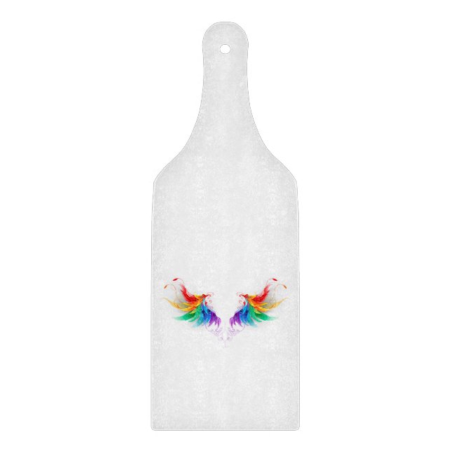 Fluffy Rainbow Wings Cutting Board (Front)