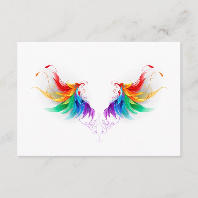 Fluffy Rainbow Wings Enclosure Card (Front)