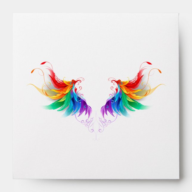 Fluffy Rainbow Wings Envelope (Front)