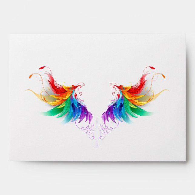 Fluffy Rainbow Wings Envelope (Front)