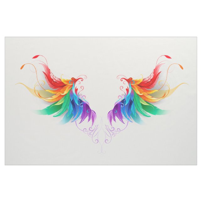 Fluffy Rainbow Wings Fabric (Yard)