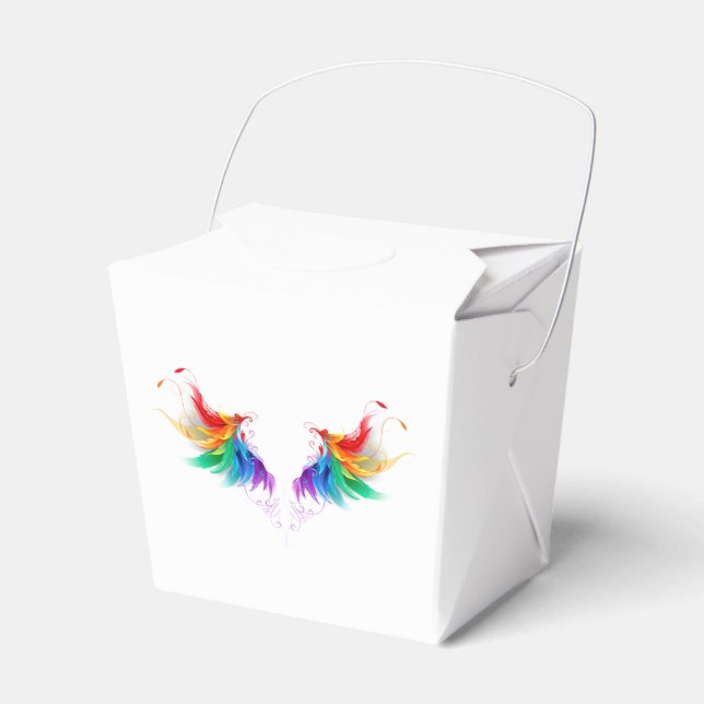 Fluffy Rainbow Wings Favour Box (Front Side)