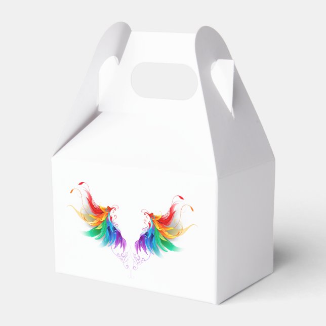 Fluffy Rainbow Wings Favour Box (Front Side)