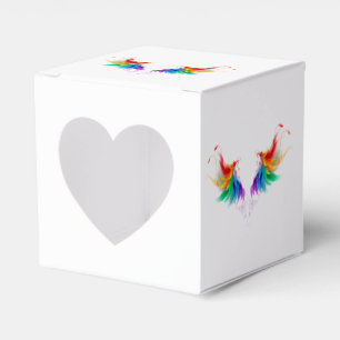 Fluffy Rainbow Wings Favour Box